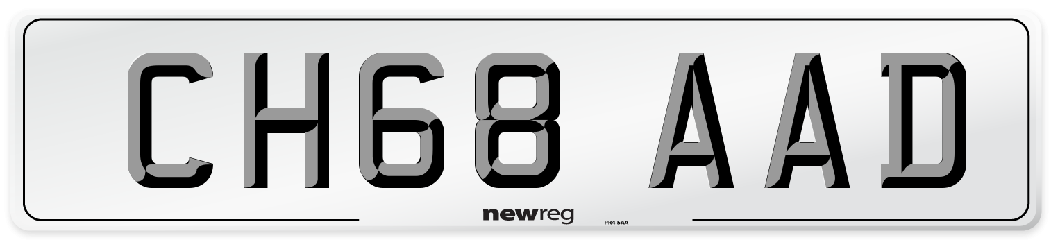 CH68 AAD Number Plate from New Reg